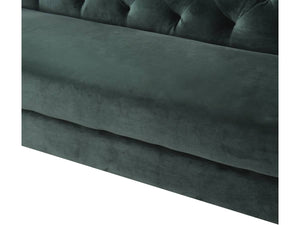 Divano fisso in velluto "Bruce" - 196 x 76 x 82 cm - 3 posti a sedere - Verde scuro