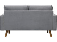 Divano in velluto "Yannick" - 82 x 147 x 86 cm - 2 posti - Grigio chiaro.