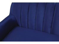 Divano fisso in velluto "Evans" - 195 x 84 x 82 cm - 3 posti a sedere - Blu scuro