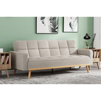 Divano letto beige convertibile a 3 posti collezione ADONA