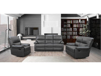 Divano reclinabile "Lincoln" - 197 x 89 x 103 cm - 3 posti - Grigio