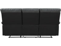 Divano reclinabile "Lincoln" - 197 x 89 x 103 cm - 3 posti a sedere - Nero / Grigio scuro