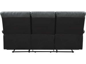 Divano reclinabile "Lincoln" - 197 x 89 x 103 cm - 3 posti a sedere - Nero / Grigio scuro