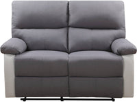 Divano "Lincoln" - 147 x 89 x 103 cm - 2 posti a sedere - Bianco / grigio chiaro