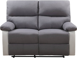 Divano "Lincoln" - 147 x 89 x 103 cm - 2 posti a sedere - Bianco / grigio chiaro