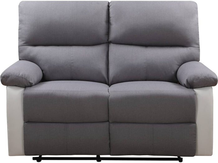 Divano "Lincoln" - 147 x 89 x 103 cm - 2 posti a sedere - Bianco / grigio chiaro