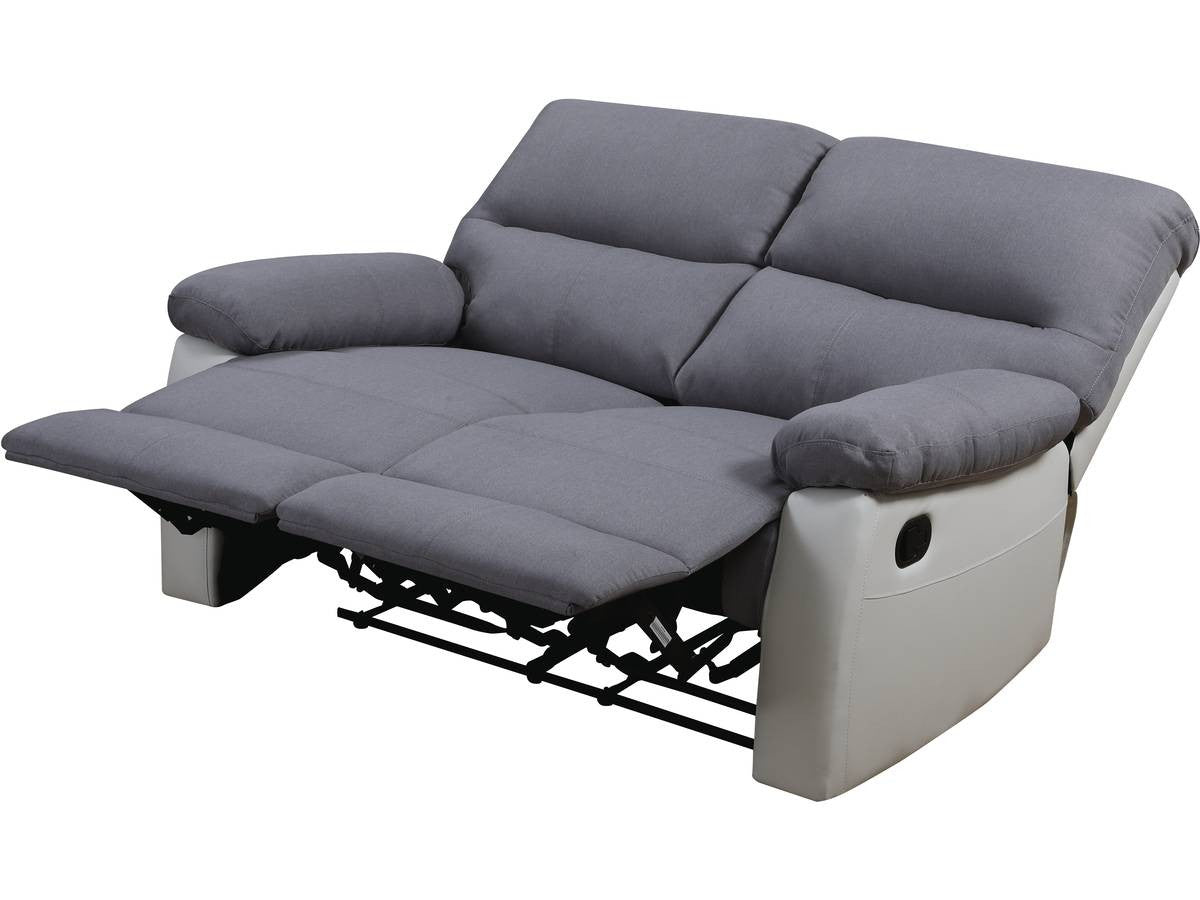 Divano "Lincoln" - 147 x 89 x 103 cm - 2 posti a sedere - Bianco / grigio chiaro