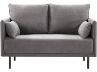 Divano in tessuto "Rudy" - 132 x 78 x 88 cm - 2 posti - Grigio scuro