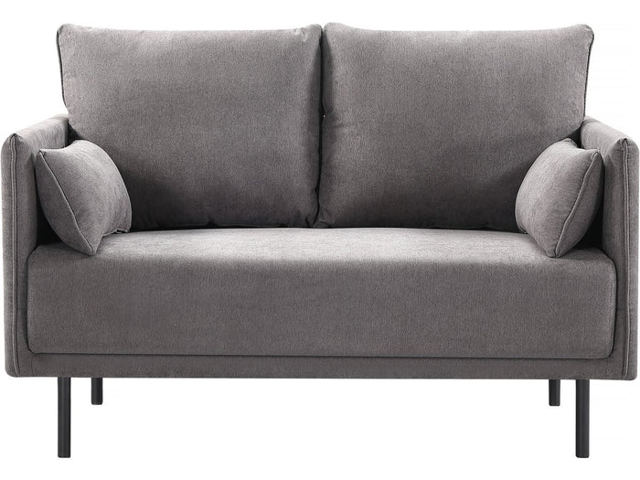 Divano in tessuto "Rudy" - 132 x 78 x 88 cm - 2 posti - Grigio scuro