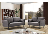 Divano in tessuto "Rudy" - 180,5 x 78 x 52 cm - 3 posti - Grigio scuro