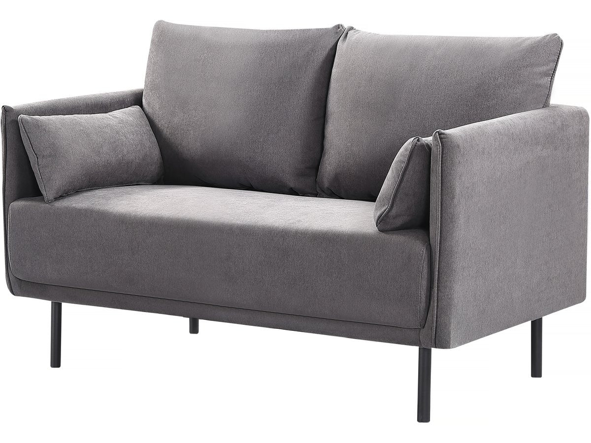 Divano in tessuto "Rudy" - 132 x 78 x 88 cm - 2 posti - Grigio scuro