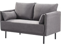 Divano in tessuto "Rudy" - 132 x 78 x 88 cm - 2 posti - Grigio scuro