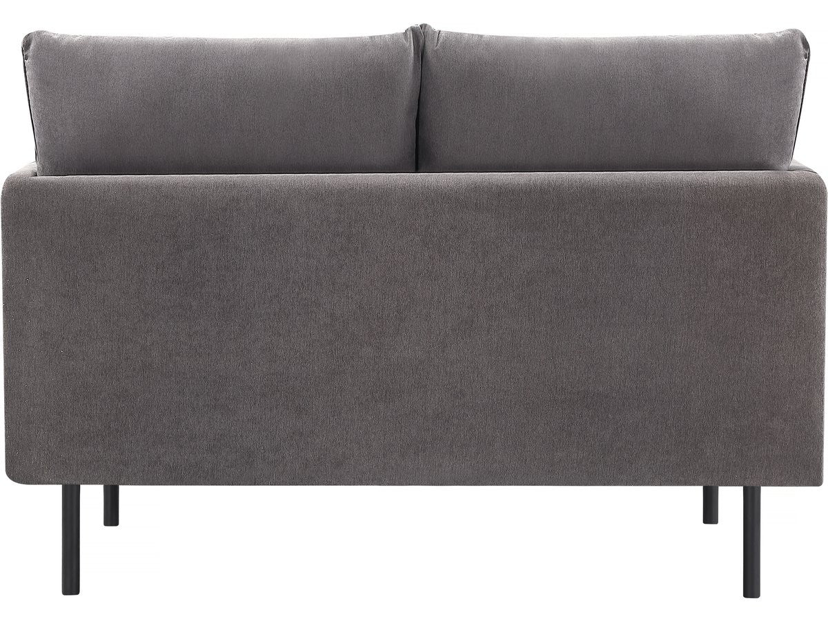 Divano in tessuto "Rudy" - 132 x 78 x 88 cm - 2 posti - Grigio scuro