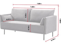 Divano in tessuto "Rudy" - 180,5 x 78 x 52 cm - 3 posti - Grigio scuro