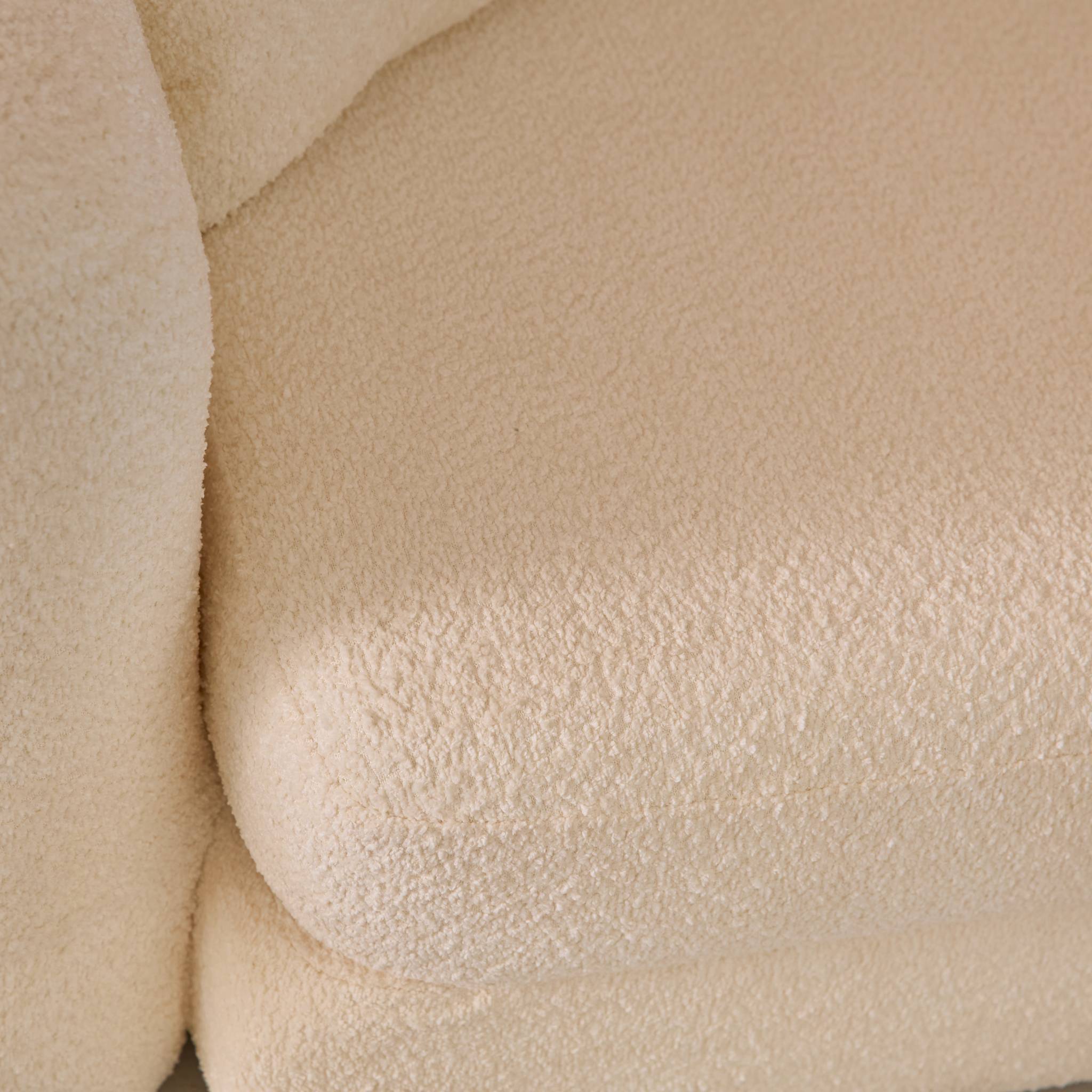 Divano letto 3 posti bouclé testurizzato, bianco sporco