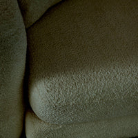 Divano letto 3 posti bouclé testurizzato, verde kaki