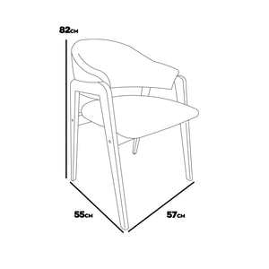 Canberra Corduroy - Coppia di 2 poltroncine in legno massello di Parawood e velluto a coste