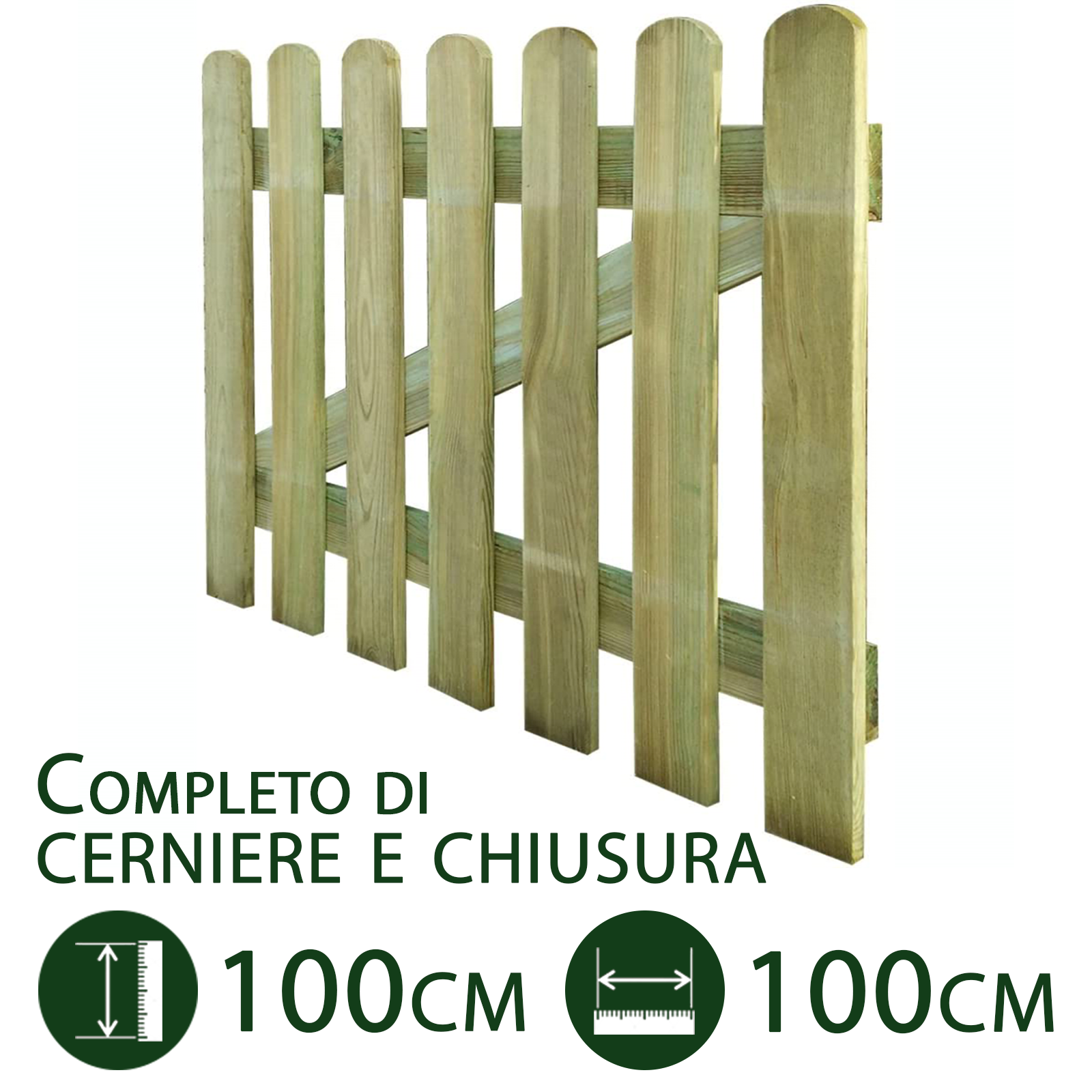 cancelletto per steccato in legno giardino e recinzione cm 100 x 100 h cod:ferx.pali.22