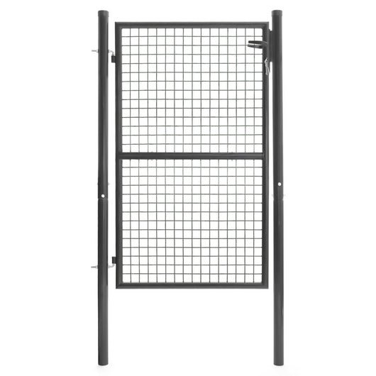 IDMarket - Cancelletto da giardino 105 x 150 cm in acciaio grigio antracite con serratura e maniglia