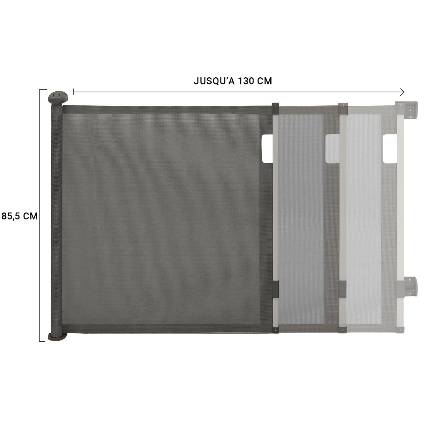 IDMarket - Cancelletto retrattile per animali domestici da 130 cm, grigio