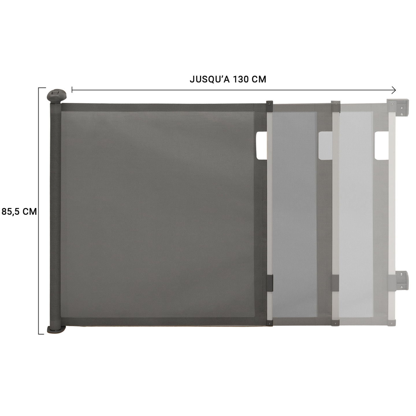 IDMarket - Cancelletto retrattile per animali domestici da 130 cm, grigio