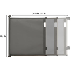 IDMarket - Cancelletto retrattile per animali domestici da 130 cm, grigio