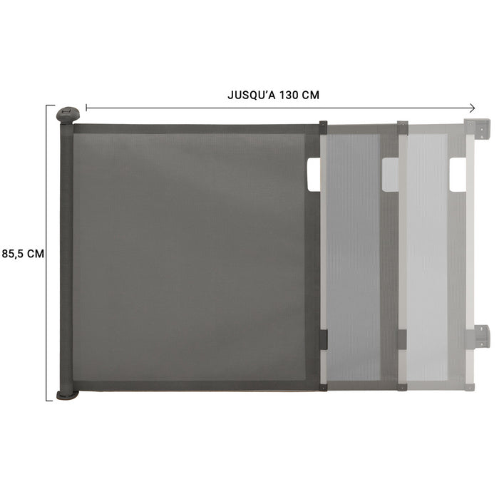 IDMarket - Cancelletto retrattile per animali domestici da 130 cm, grigio