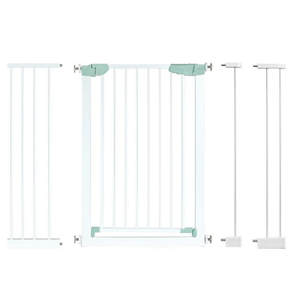 Cancelletto di sicurezza per bambini con larghezza regolabile, Cancelletto di sicurezza a chiusura automatica Bianco-Cancelletti di sicurezza