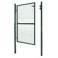 IDMarket - Cancello da giardino in acciaio verde 105 x 125 cm con serratura e maniglia