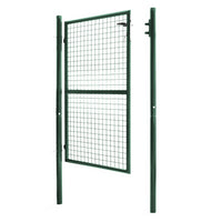 IDMarket - Cancello da giardino in acciaio verde 105 x 150 cm con serratura e maniglia