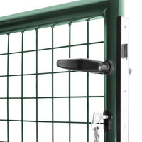 IDMarket - Cancello da giardino in acciaio verde 105 x 150 cm con serratura e maniglia