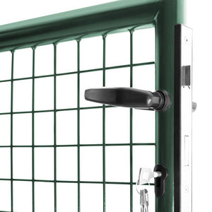 IDMarket - Cancello da giardino in acciaio verde 105 x 150 cm con serratura e maniglia