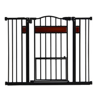 Cancello per cani espandibile in metallo per ingressi con porta piccola, Cancello per animali extra largo Nero-Cancelli