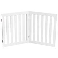 Cancello di legno pieghevole 60cm con 2 pannelli, Barriera per animali con cuscinetti antiscivolo Bianco-Cancelli