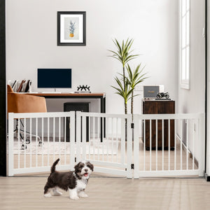 Cancello pieghevole di legno per animali domestici a 3 pannelli, Recinto di sicurezza per cuccioli Bianco-Cancelli