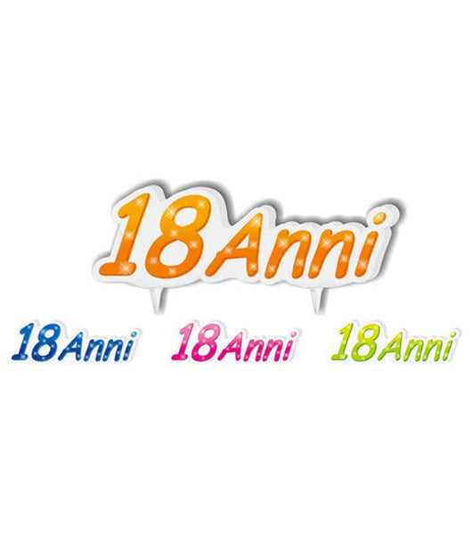 Candela Candelina Torta 18 Anni Scritta Sagomata Festa Party Maggiorenne         