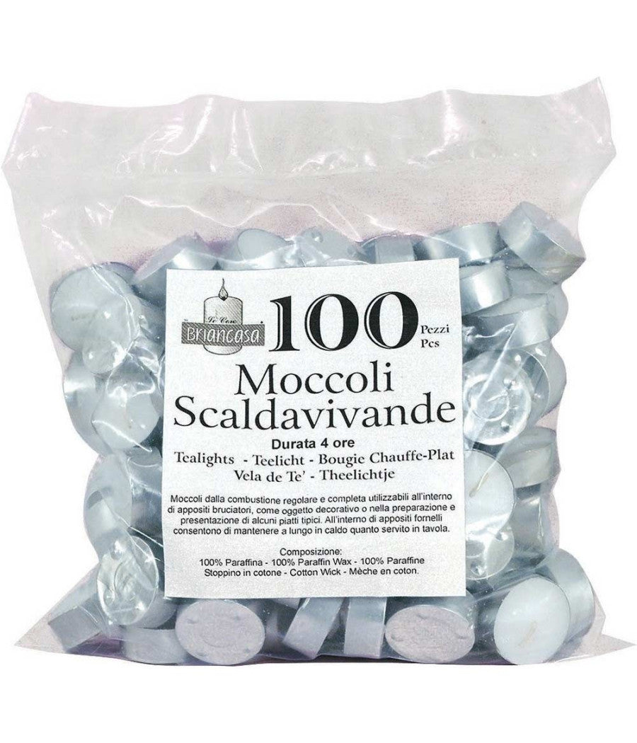 Candele Tea Light Moccoli Scaldavivande Tealights In Paraffina Naturale 100pz         