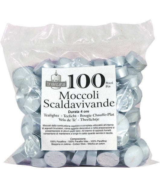 Candele Tea Light Moccoli Scaldavivande Tealights In Paraffina Naturale 100pz         