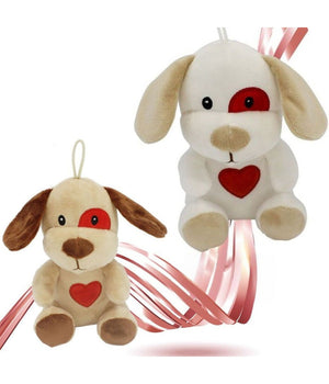 Cane Cagnolino Peluche 16cm Cuore Stampato Laccio San Valentino Col. Ass. 95066         