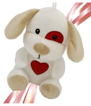 Cane Cagnolino Peluche 16cm Cuore Stampato Laccio San Valentino Col. Ass. 95066         