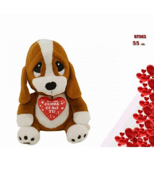 Cane Cocker Peluche 55cm Con Cuore "nel Mio Cuore Ci Sei Tu" San Valentino 87582         