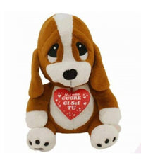 Cane Cocker Peluche 55cm Con Cuore "nel Mio Cuore Ci Sei Tu" San Valentino 87582         