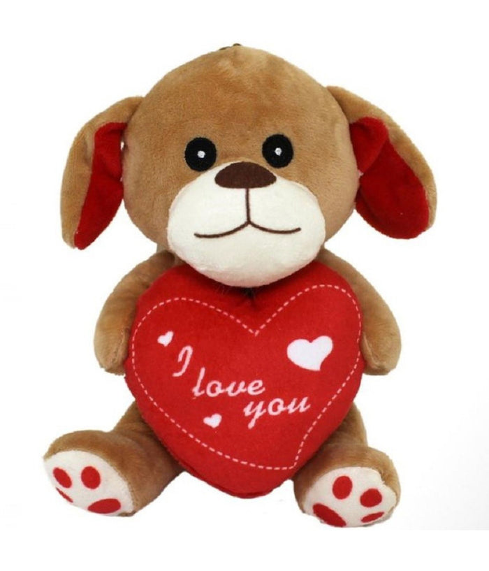Cane In Peluche Cagnolino Con Cuore I Love You 17 Cm Regalo San Valentino 68089         
