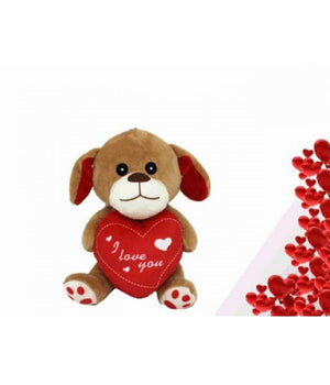 Cane In Peluche Cagnolino Con Cuore I Love You 17 Cm Regalo San Valentino 68089         