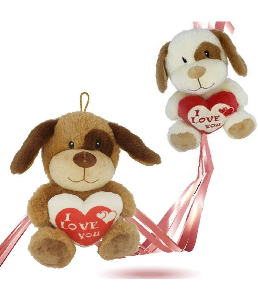 Cane Peluche Con Cuore Scritta "i Love You" 22cm Con Laccio San Valentino 93697         