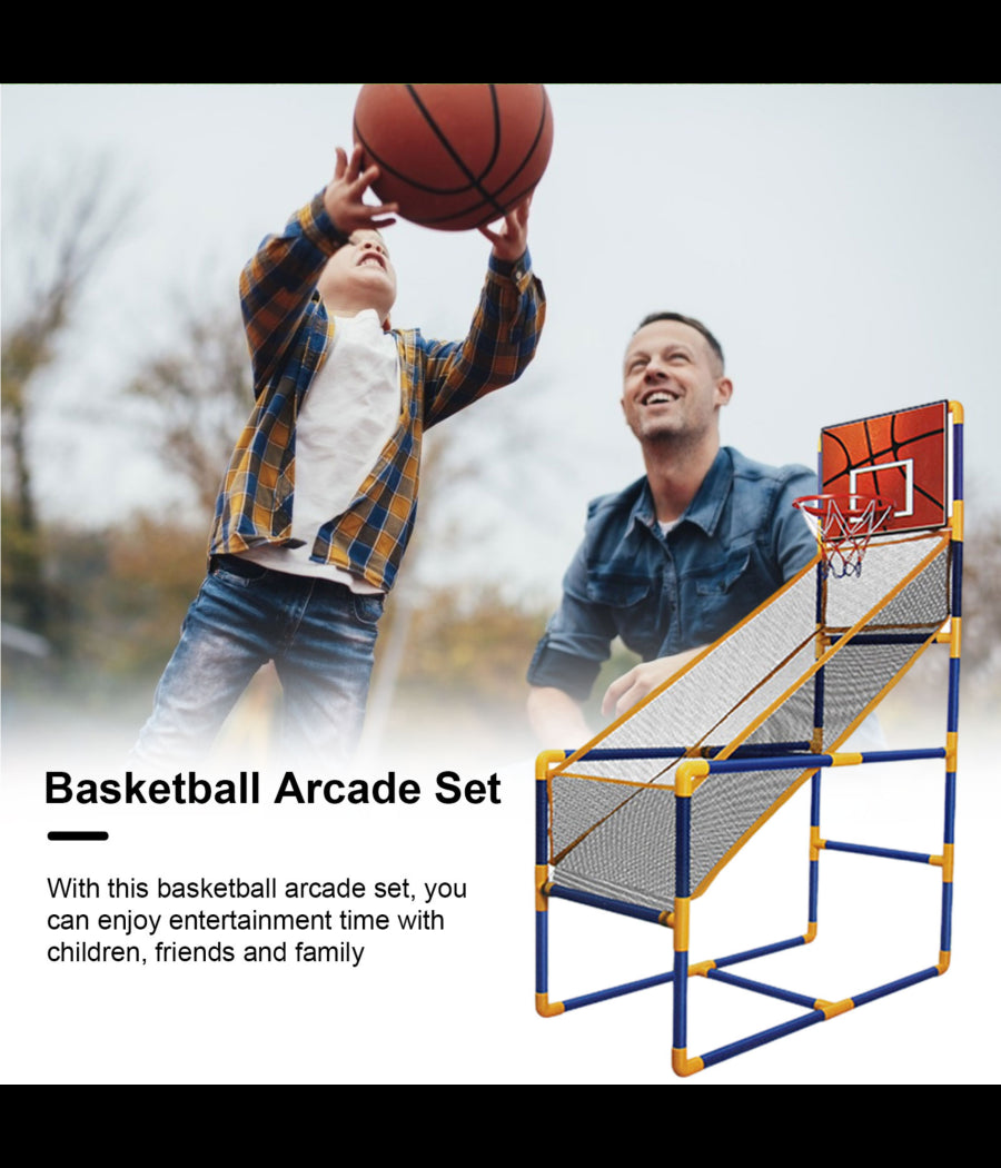 Canestro Basket Arcade Palla Canestro Sala Giochi Pallone Gonfiatore 140x89x46cm         