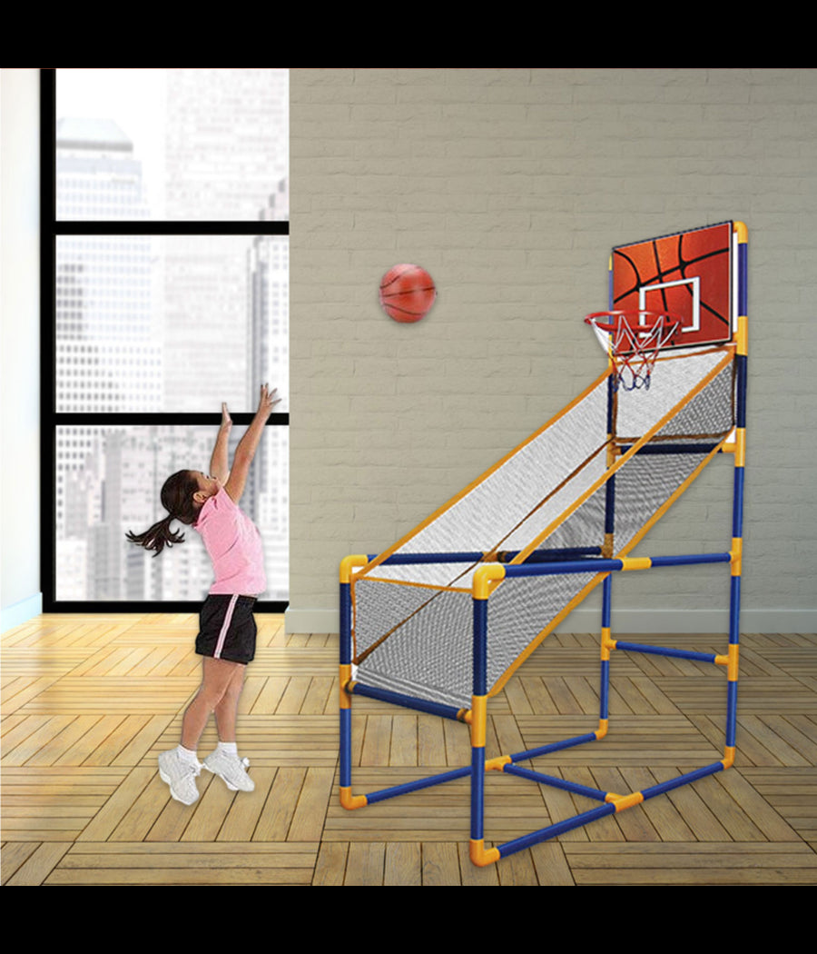 Canestro Basket Arcade Palla Canestro Sala Giochi Pallone Gonfiatore 140x89x46cm         