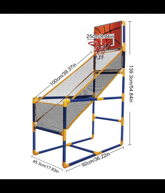 Canestro Basket Arcade Palla Canestro Sala Giochi Pallone Gonfiatore 140x89x46cm         