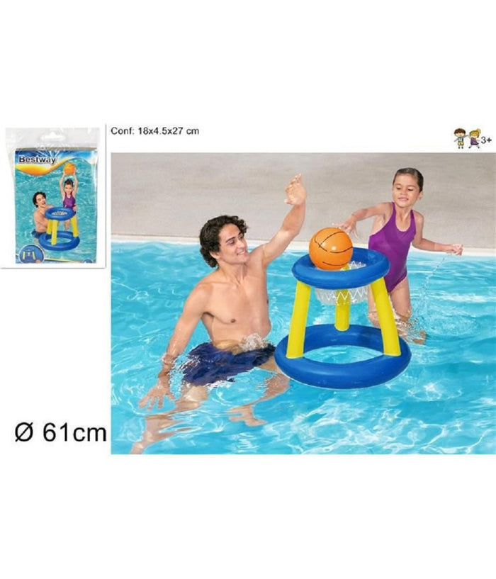 Canestro Da Basket Gioco Gonfiabile Per Bambini Splash 'n' Hoop 61cm Palla 52418         