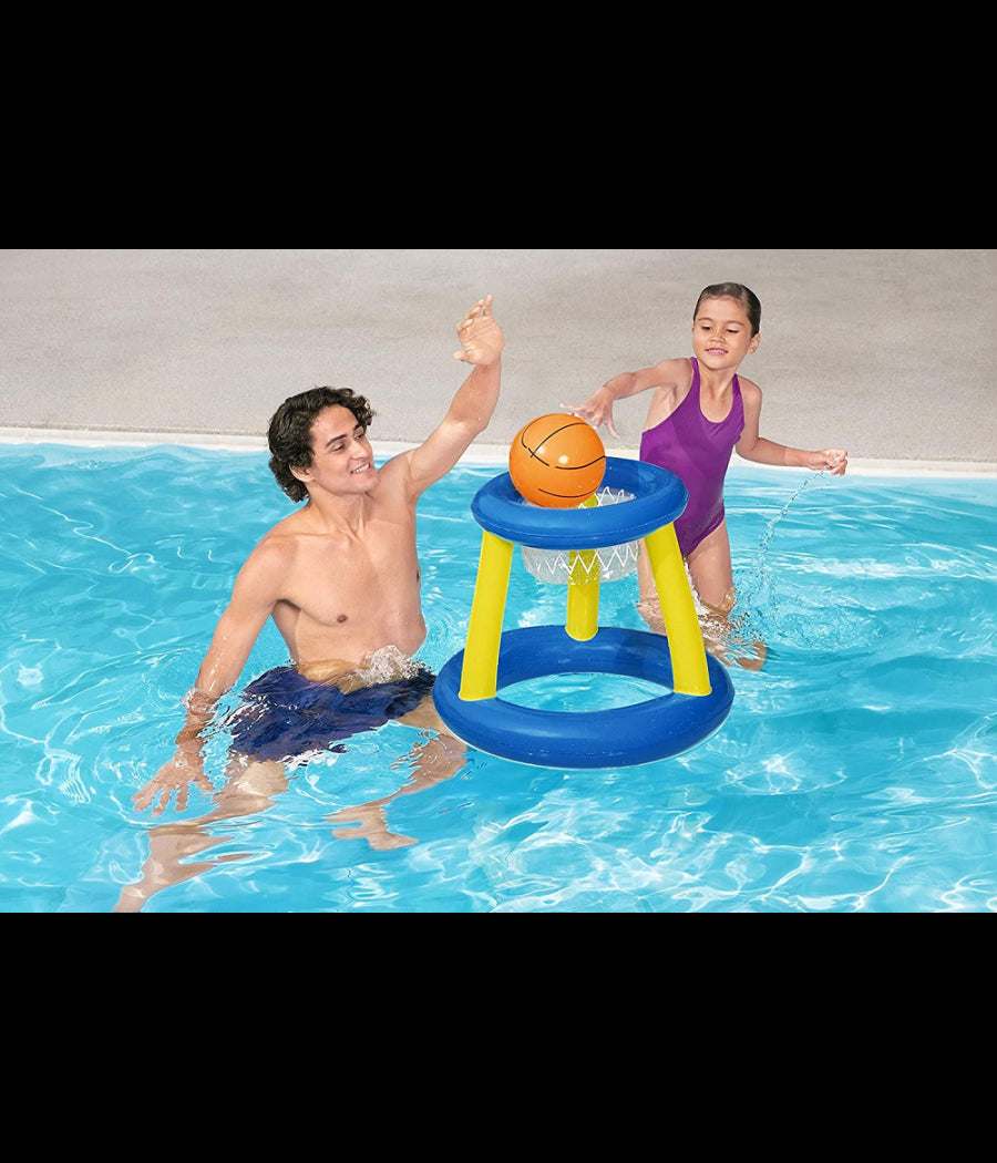 Canestro Da Basket Gioco Gonfiabile Per Bambini Splash 'n' Hoop 61cm Palla 52418         